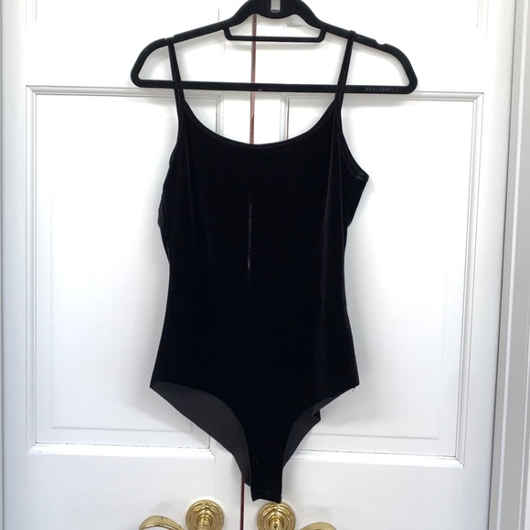 Zara Black Velvet Open Backed Bodysuit - Picture 1 of 9
